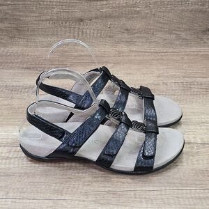 Vionic Amber Women's Size 9 Black Strappy Leather Orthotic Sandals
